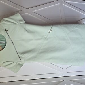 Michael Kors Light Green Midi Dress with Front Zippers